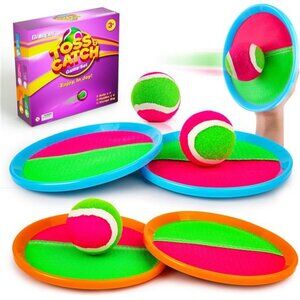 Self-Stick Toss and Catch Game Set, Paddles and Toss Ball Sports Game